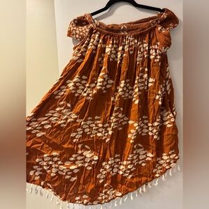 Ava Sky Brown and White Floral Dress